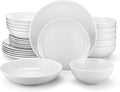 MALACASA 24-Piece Porcelain Dinnerware Set, Microwave & Dishwasher Safe by MALACASA