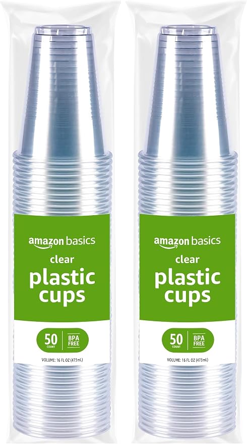 Amazon Basics Disposable Clear Plastic Cups by AmazonBasics