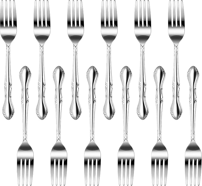 New Star Foodservice Rose Pattern 18/0 Stainless Steel Dinner Fork, Commercial by NewStarFoodservice