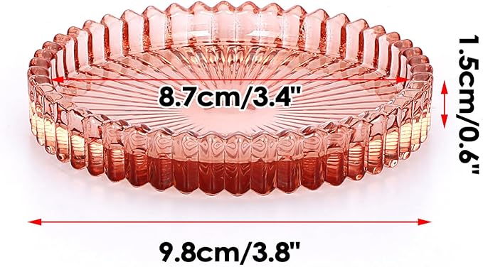 JUXYES 8 Pack Clear Red Crystal Coasters Round Cup Mat, Glass Coasters for Drinks Coffee Tea Wine, Decorative Wine Bottle Coaster, Crystal Drink Coasters for Restaurant bar Kitchen Dining Table