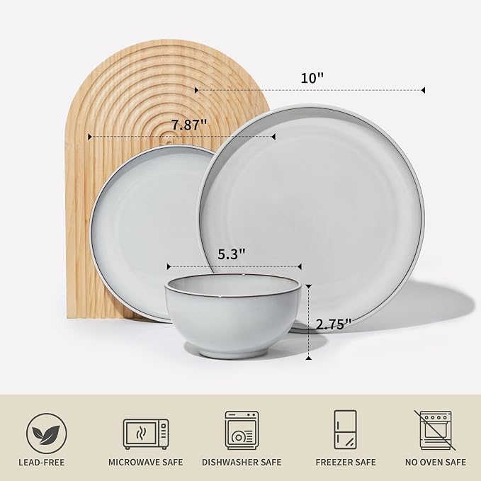 18 Piece White Stoneware Dinnerware Set - Image 2