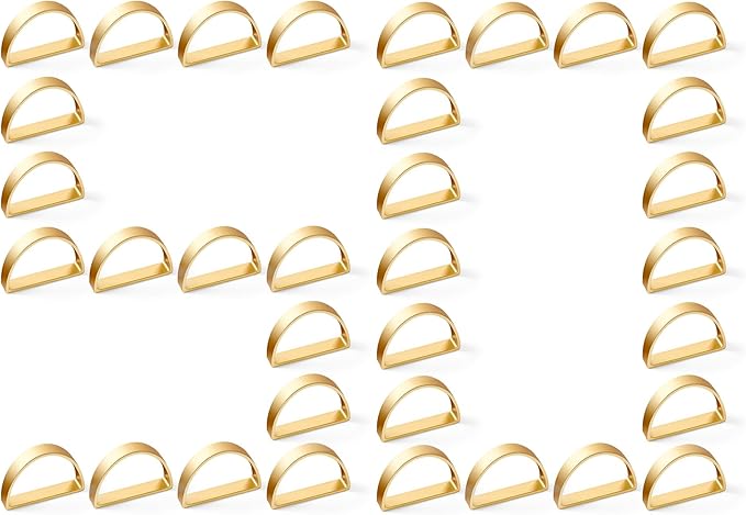APTWOW 50PCS Gold Napkin Rings, Semicircle Metal Gold Napkin Holder Buckles, Fall Thanksgiving Christmas Napkin Rings for Dinner Table Decor, Wedding, Banquet, Party