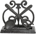 Sungmor Vintage Cast Iron Napkin Holder, Rustic Farmhouse Napkins Holder, Freestanding Table Napkins Stand, Pretty Tableware Decor Paper Napkin Rack, Home Restaurant Dining Table Square Napkin Holder