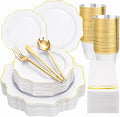 175Pcs Gold Plates Disposable by WDF