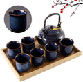 DUJUST Japanese Tea Set for 6, Kiln Altered Glaze Porcelain Tea Set by DUJUST