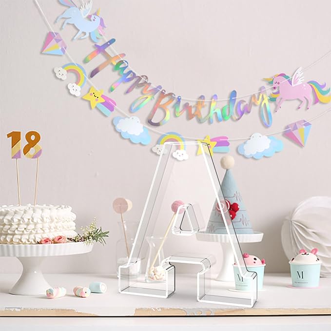 11" Acrylic Letter Charcuterie Tray, Charcuterie Letters Fillable Box for Food, Reusable Serving Cake Candy Dish Display Tray for Birthday Anniversary Party Decoration (Letter A)