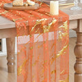 Artoid Mode Marble Pattern Orange Gauze Table Runner 10FT, Glitter Metallic by ArtoidMode