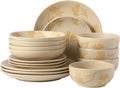 Gibson Home Admiral Hall Plates and Bowls Set, 16-Piece Floral Dinnerware Set by GibsonHomewares