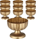 Distressed Gold Metal Compote Bowl Compote Vase Centerpieces for Table Pedestal Vase for Wedding Birthday Party Anniversary Indoor Outdoor Activity, 8" Diameter (Vintage Gold,10 Pcs)