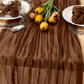 Brown Gauze Cheesecloth Table Runner 10ft Neutral Home Decor | Lightweight by MLMC
