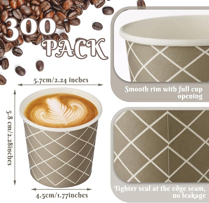 Rtteri 300 Pcs Count 3 oz Disposable Coffee Cups Disposable Espresso Cups Small - Image 3