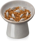 vancasso Ceramic Slow Feeder Cat Bowl, 6.25 Inch Elevated Cat Slow Feeder Bowl by vancasso