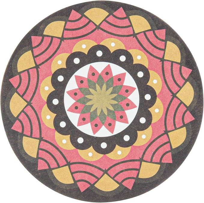 Restaurantware Paper Bar Coasters 480 Count 3.5 Inch Super Absorbent Beverage Coasters Pulpboard Assorted Design Drinkware Coasters Durable Paper Round Assorted