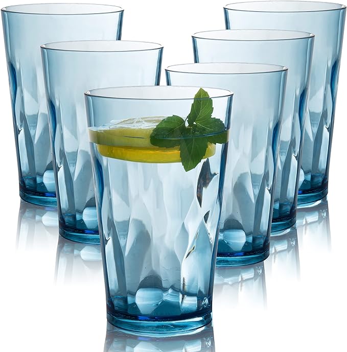 JGIRL Unbreakable Plastic Drinking Glasses, 16 Ounces | 16 oz plastic Tumbler by JGIRL