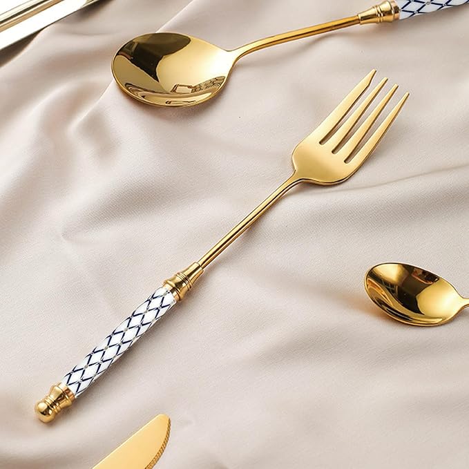 40-piece Silverware Set With Ceramic Handle, Premium Food Grade Stainless Steel Flatware Sets, Mirror Polished Cutlery Set, Dishwasher Safe (for 8 People)