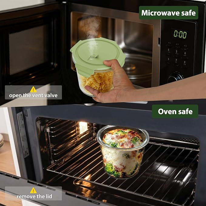 3Cup/23oz Glass Meal Prep Containers - Image 5