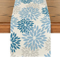 Artoid Mode Light Blue Dahlia Floral Pinnata Summer Table Runner, Seasonal by ArtoidMode