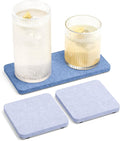 Fluxynara Felt Coasters for Drinks, Mixed Sizes, Soft Periwinkle & Blue | 8 x 4 by FLUXYNARA