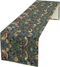 William Morris Strawberry Thief Table Runner Vintage Flowers Table Runner by SXXLDNG