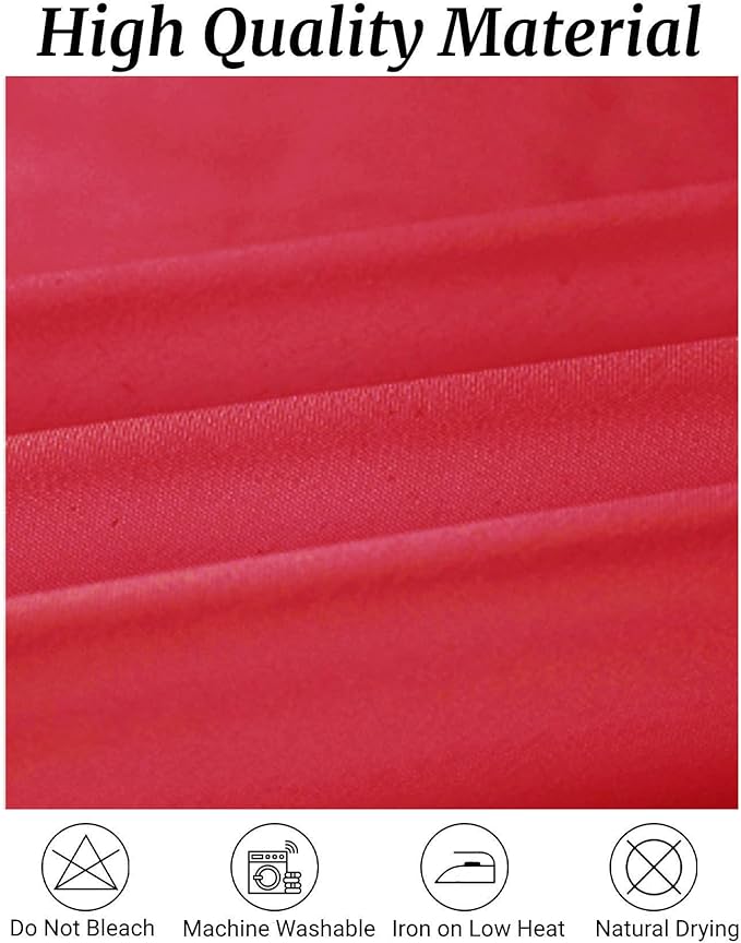 Fokitut 6 Pack Rectangle Tablecloth, 90x132 Inch, Stain Resistant and Wrinkle Polyester Table Cloth, Fabric Table Cover for Kitchen Dining, Wedding, Party, Holiday Dinner-Red