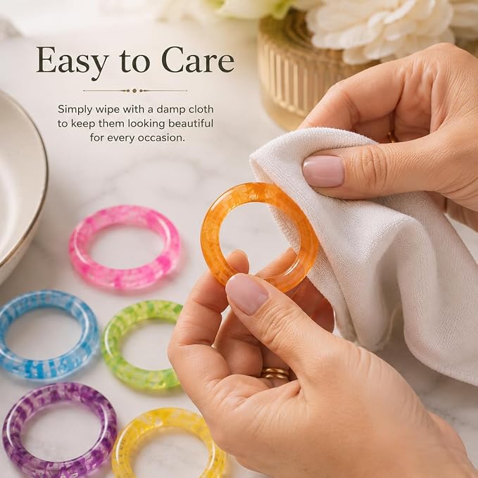 Epoxy Resin Napkin Rings, fits cloth and paper napkins, farmhouse modern style - Image 9