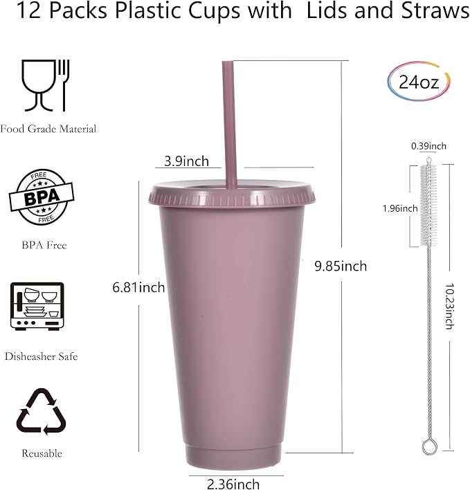 24 oz Reusable Plastic Cups, Custom Cups - Image 2