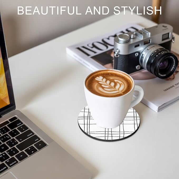 Modern Minimalist Lines Coasters Set of 2 Absorbent Coasters - Image 8