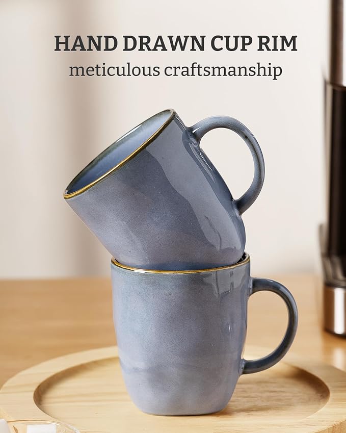 famiware Coffee Mugs Set of 4, Ocean Square 13oz Coffee Cup Set - Image 7