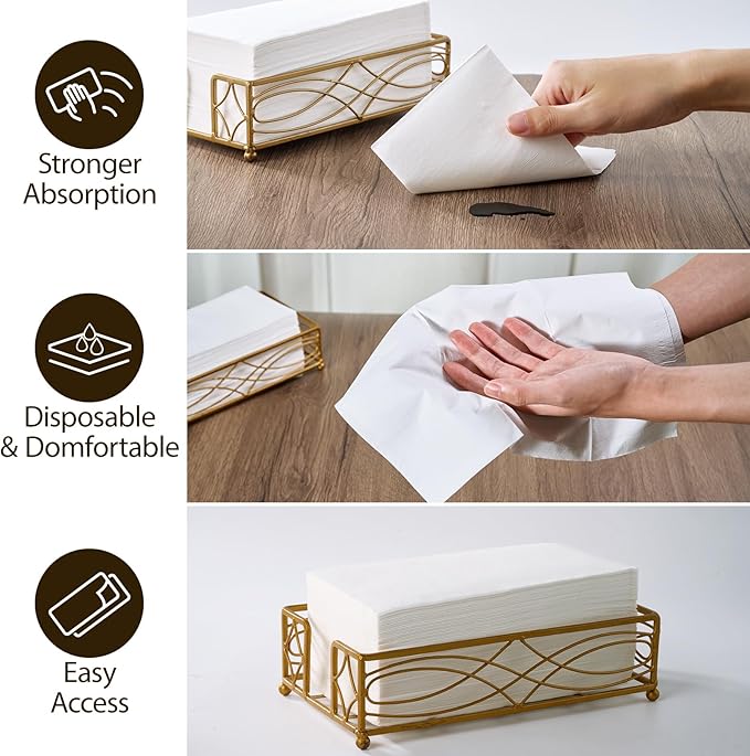 Vplus 510 Pack Paper Napkins Guest Towels Disposable Premium Quality 2-ply Dinner Napkins Disposable Soft, Absorbent, for Kitchen, Parties, Dinners or Events(White)