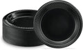 PLASTICPRO 200 PCS Black Plastic Plates Light Weight 6 Inch Plastic Dessert by PLASTICPRO