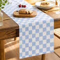 Folkulture Summer Table Runner 90 Inches Long | Blue Checkered | Table Runner by FOLKULTURE
