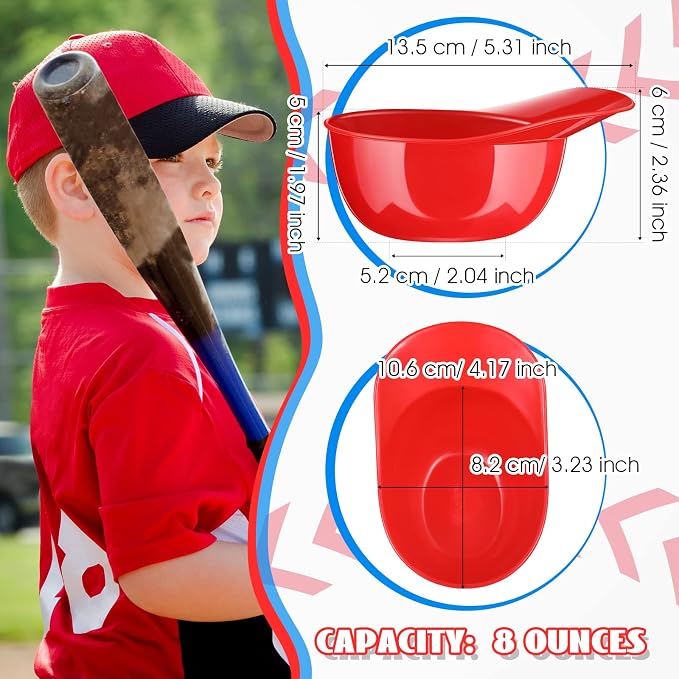 Ice Cream Dessert Baseball Cap Bowls Baseball Helmet Snack Bowl 8 oz Mini Party - Image 2