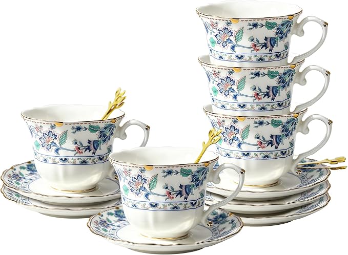 TATSUMI Bone China Tea Cup and Saucer Set by TATSUMI