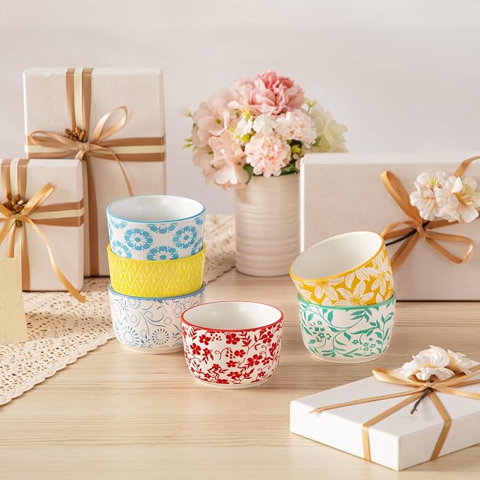 vancasso Selene 6 Oz Porcelain Ramekins Set of 6 - Image 6