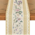 Artoid Mode Yellow Printed Lace Floral 210 GSM Spring Table Runner, Seasonal by ArtoidMode
