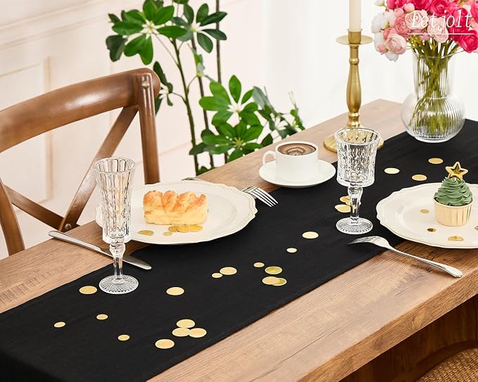 Letjolt Black Table Runner 72 Inches Long | Rustic - Image 3