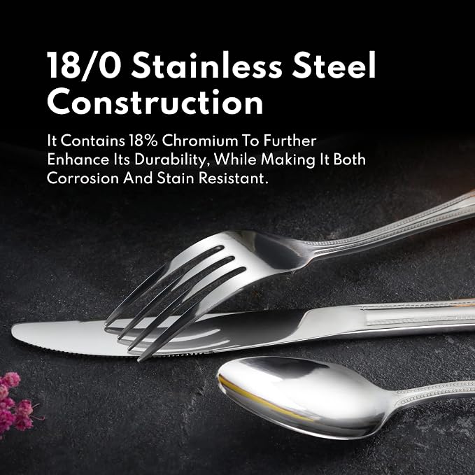 New Star Foodservice Rose Pattern 18/0 Stainless Steel Dinner Knife, Commercial - Image 3