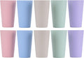 Wheat Straw Unbreakable Cup | 20 oz Reusable Water Drinking Glasses Sets of 10 by LuckyZone