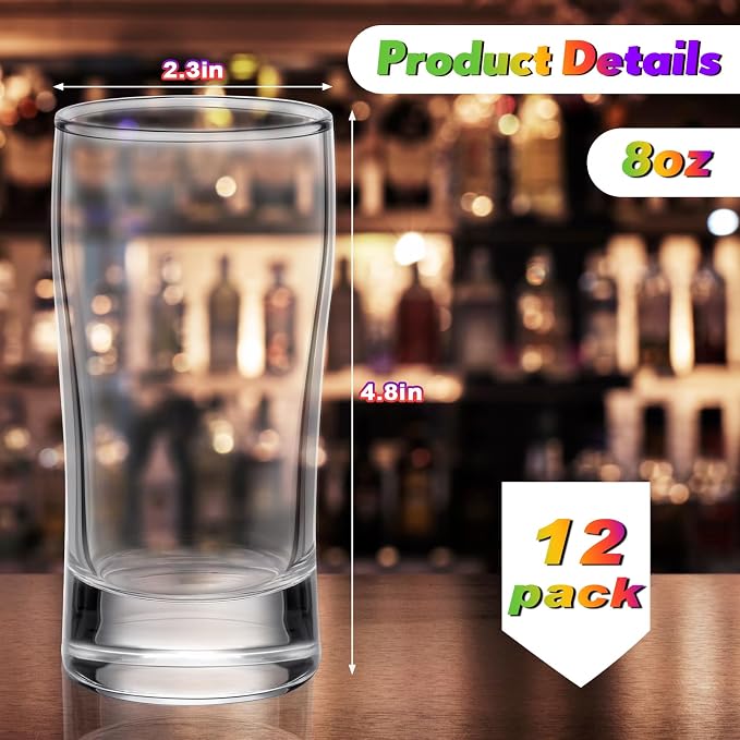 Bokon 12 Pcs Beer Flight Glasses, Small Clear Tasting Cup - Image 2