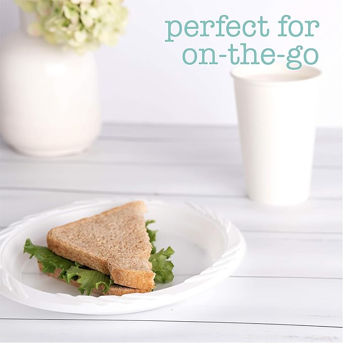 400 Count Disposable 7 Inch White Plastic Plates