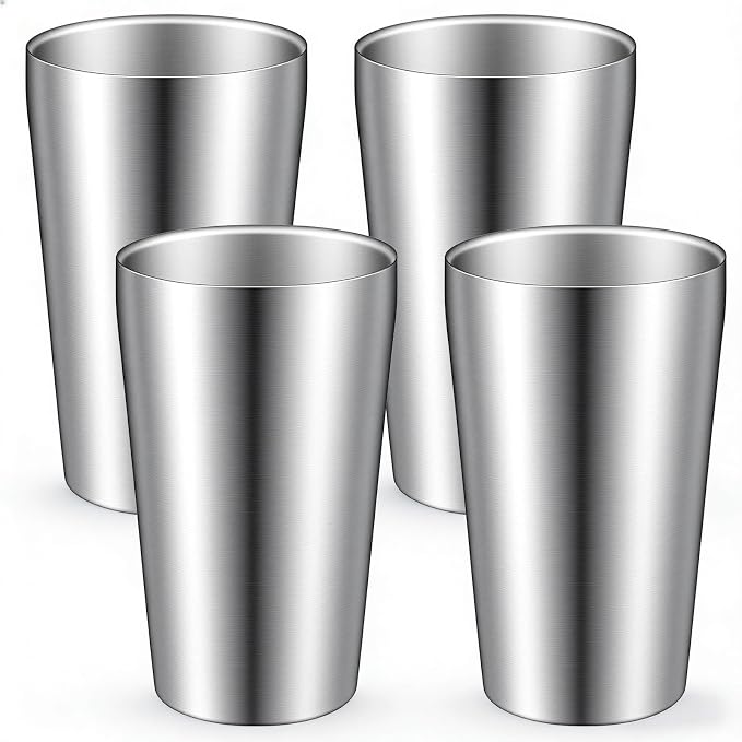 4 Pcs 12 oz Stainless Steel Pint Cups Shatterproof Cup Double Wall Vacuum Small - Image 8