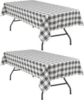 Checkered Tablecloth Rectangle 2 Pack 52 x 70 inch, Stain and Wrinkle Resistant by Hiasan