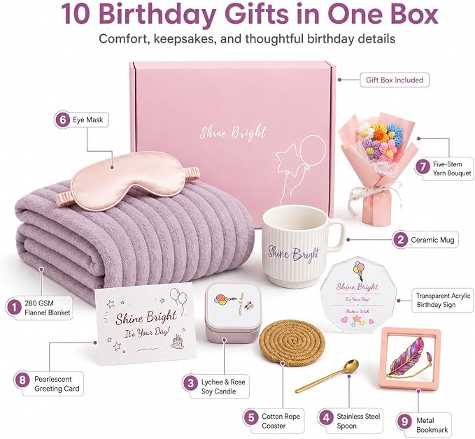 Birthday Gifts for Women, 10-Piece Set - Image 2