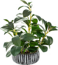 AlphaAcc Artificial Succulents Plants Decor Greenery Fake Succulents Indoor Potted Fake Plant with Rustic Black Clay Planter for Farmhouse Room Bathroom Bedroom Kitchen Office Dese Coffee Table Decor