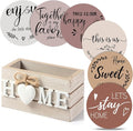 Queekay Coasters Set of 6 House Warming Gifts New Home Wooden Farmhouse Drink by Queekay
