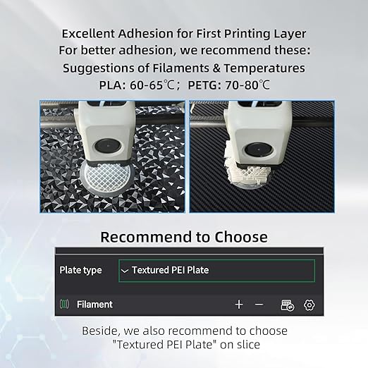 PEO PET Smooth Build Plate for Bambu Lab X1C X1 X1E P1P P1S P2S A1, PEO PET Spring Steel Sheet Flexible Bed Plate for Bambu Labs X1, X1 Carbon, P1P, P1S, P2S, A1 3D Printer Platform