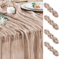 Cheesecloth Table Runner Nude Pink 10FT Boho Gauze Runner, 4 Pack | 120 Inch by Wokceer