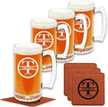 Custom Gifts for Men - Etched Beer Mugs Personalized Man Cave Bar Gifts for Husband, Boyfriend, Dad - Valentine's, Housewarming, Anniversary.