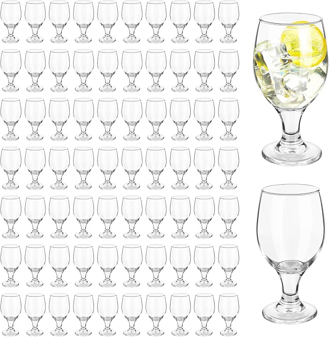 Patelai Set of 72 Water Goblet, 13.5 oz Clear Drinking Glasses Bulk Dishwasher by Patelai