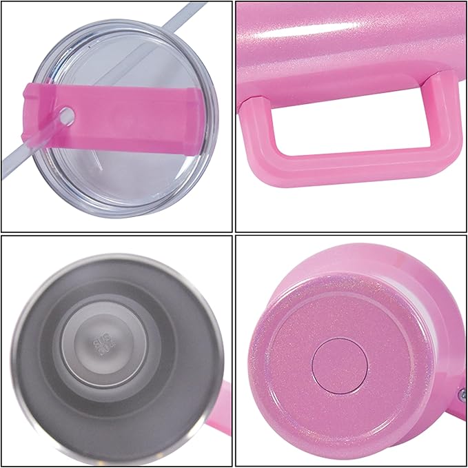 40 oz Sublimation Dazzle-Colour Tumbler with Handle Lid and Straw 20 Pack Stainless Steel Double Wall Vacuum Insulated Cup Tumblers Bulk Sublimation Blank Cupholder Friendly Mixed Colors